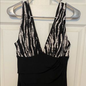 Black and white midi dress size large